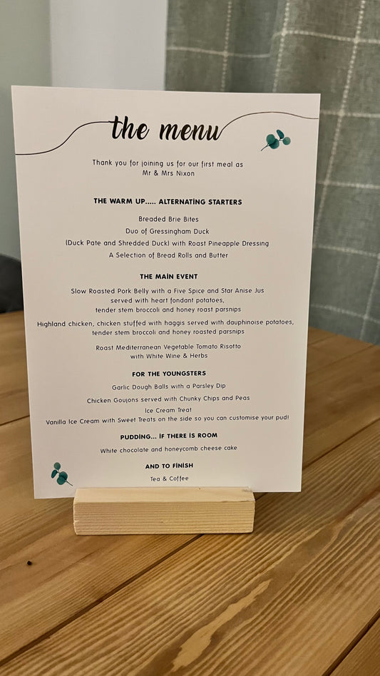 Eucalyptus Menu