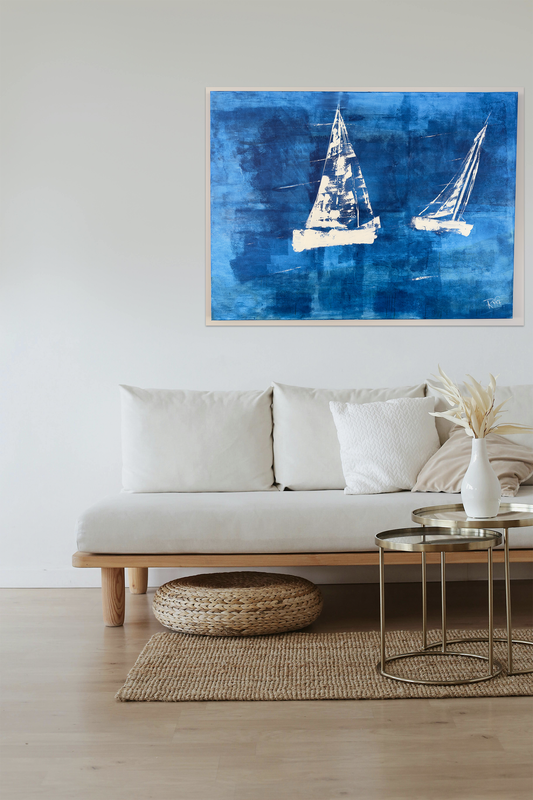 Sailboat Abstract Painting Digital Print
