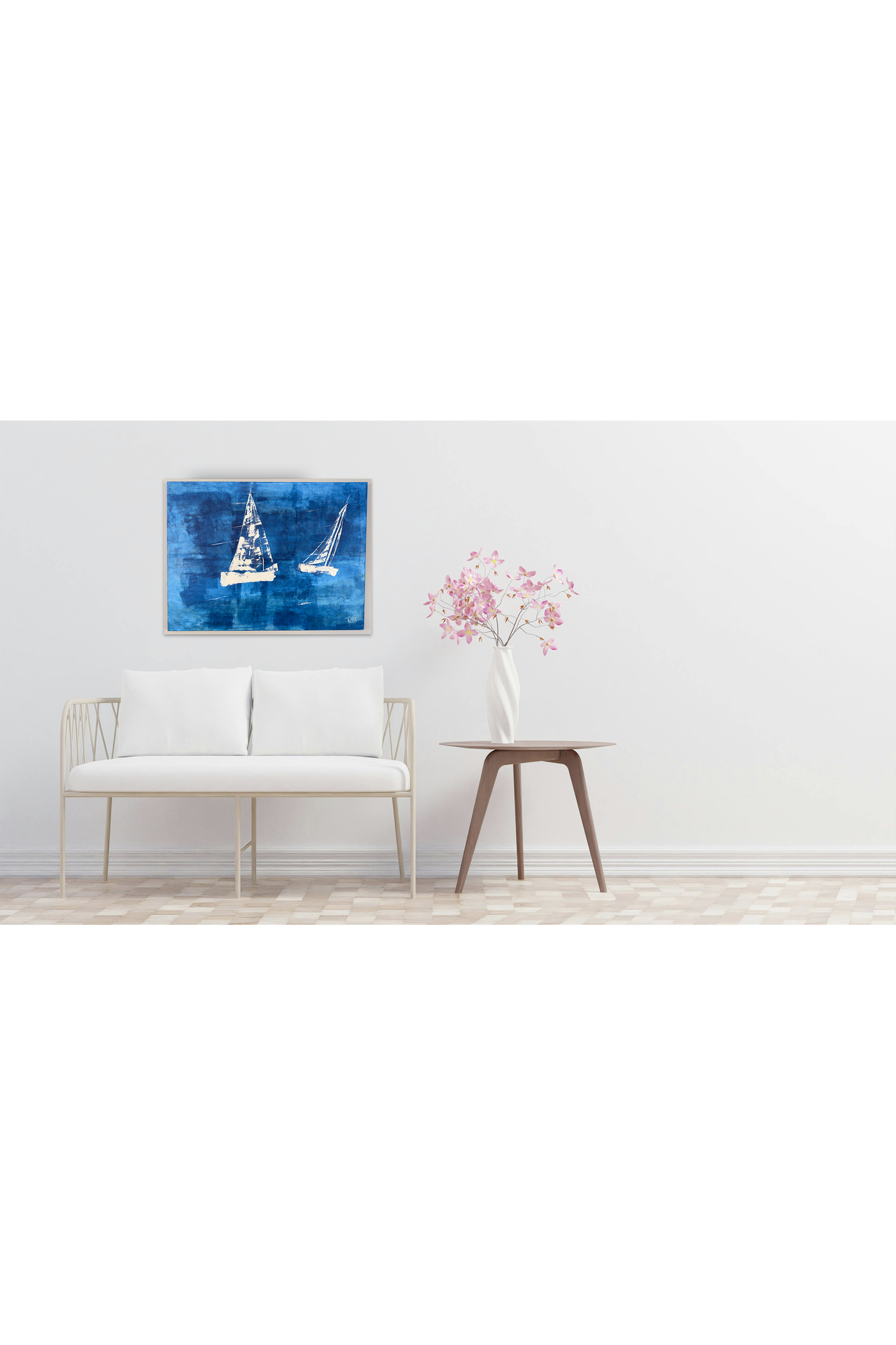 Sailboat Abstract Painting Digital Print